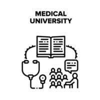 Medical University Education Vector Black Illustration