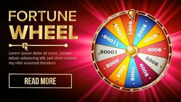 Wheel Of Fortune Vector. Gamble Chance Leisure. Colorful Gambling Wheel. Jackpot Prize Concept Background. Bright Illustration vector
