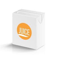 plantilla de maqueta realista de vector de paquete de jugo. caja de cartón marca 200 ml. blanco vacío limpio cartón paquete bebida pequeño jugo cuadro en blanco aislado. ilustración vectorial