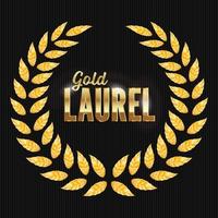 Gold Laurel Vector. Shine Wreath Award Design vector