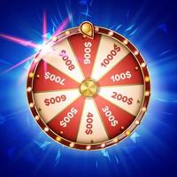 vector de cartel de la rueda de la fortuna. girando la ruleta de la suerte. fondo del concepto de premio. ilustración de club de casino