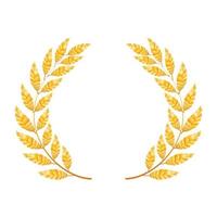 Gold Laurel Vector. Shine Wreath Award Design vector