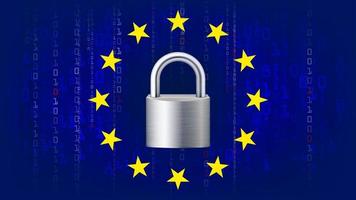 GDPR Background Vector. Padlock. Blue Matrix. Internet Regulation. Protection Of Personal Data. Illustration vector