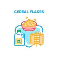 Ilustración de color de concepto de vector de copos de cereal