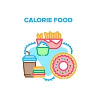 Calorie Food Vector Concept Color Illustration