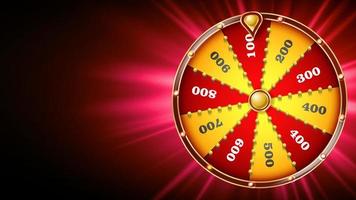 vector de diseño de la rueda de la fortuna. juego de casino de azar. señal de suerte. folleto de diseño de lotería. ilustración brillante