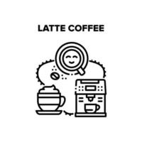 Latte Coffee Vector Black Illustration