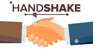 Handshake Concept Vector. Business People Cooperation. Meeting Agreement. Flat Illustration vector