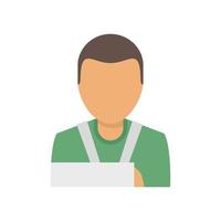 Man hand broken icon, flat style vector