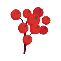 Rowan forest berry icon, flat style vector