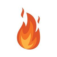 icono cálido de llama de fuego, estilo plano vector