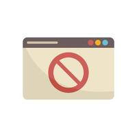 Blocked web page icon flat vector. Website wireframe vector