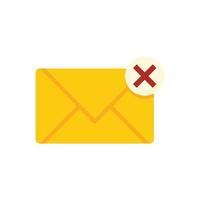 Mail blocked icon flat vector. Block email vector