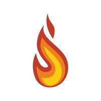 icono inflamable de llama de fuego, estilo plano vector