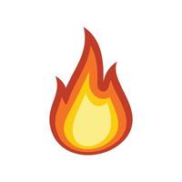 Fire flame torch icon, flat style vector