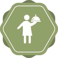 Unique Man Serving Food Vector Glyph Icon