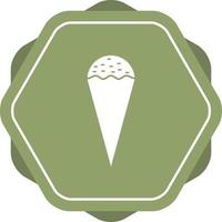 icono de glifo de vector de helado de cono único