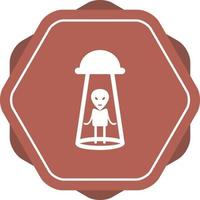 Unique Alien Abduction Vector Glyph Icon