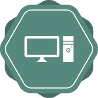 Unique Computer Glyph Vector Icon