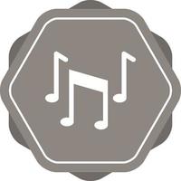 icono de glifo de vector de notas musicales únicas