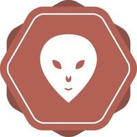 Unique Alien Face Vector Glyph Icon