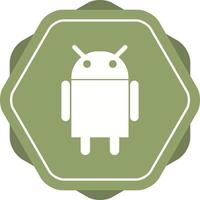 hermoso icono de glifo de vector de logotipo de android