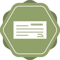 Beautiful Cheque Vector Glyph Icon