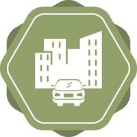 Beautiful Car in city Vector Glyph Icon