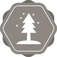 Beautiful Tree in snow Glyph Vector Icon