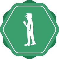 Guard Checking Passport Vector Icon