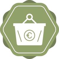 icono de vector de cesta de euro