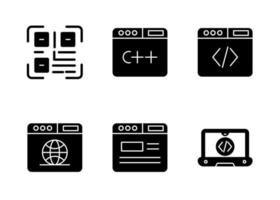 conjunto de iconos de vector de codificación