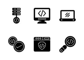 conjunto de iconos de vector de codificación