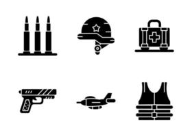 conjunto de iconos de vector militar