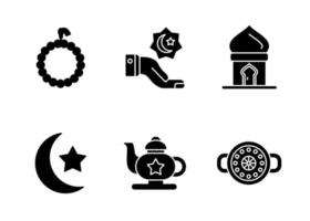 conjunto de iconos de vector musulmán
