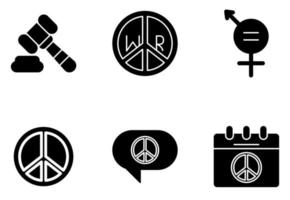 conjunto de iconos de vector de paz