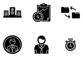 conjunto de iconos de vector de planificación de proyecto