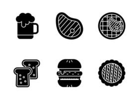 conjunto de iconos de vector de barbacoa