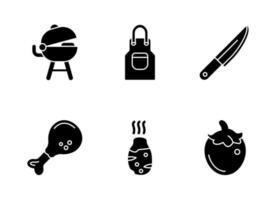 conjunto de iconos de vector de barbacoa