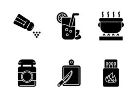 conjunto de iconos de vector de barbacoa