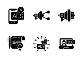 conjunto de iconos de vector de marketing digital