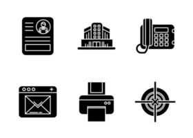 conjunto de iconos de vector de currículum de trabajo