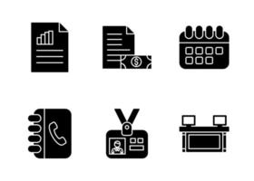 conjunto de iconos de vector de currículum de trabajo