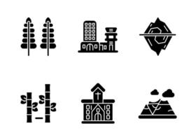 conjunto de iconos de vector de paisajes