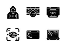 conjunto de iconos de vector de hacker