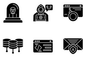 conjunto de iconos de vector de hacker