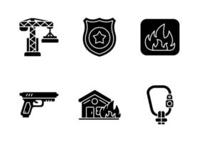 conjunto de iconos de vector de seguridad en el trabajo