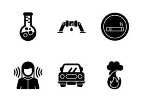 conjunto de iconos de vector de contaminación