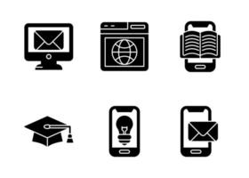 conjunto de iconos de vector de educación en línea