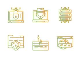 conjunto de iconos de vector de hacker